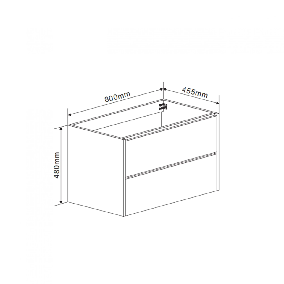 Onderkast Avellino 80cm Zwart (Hout)