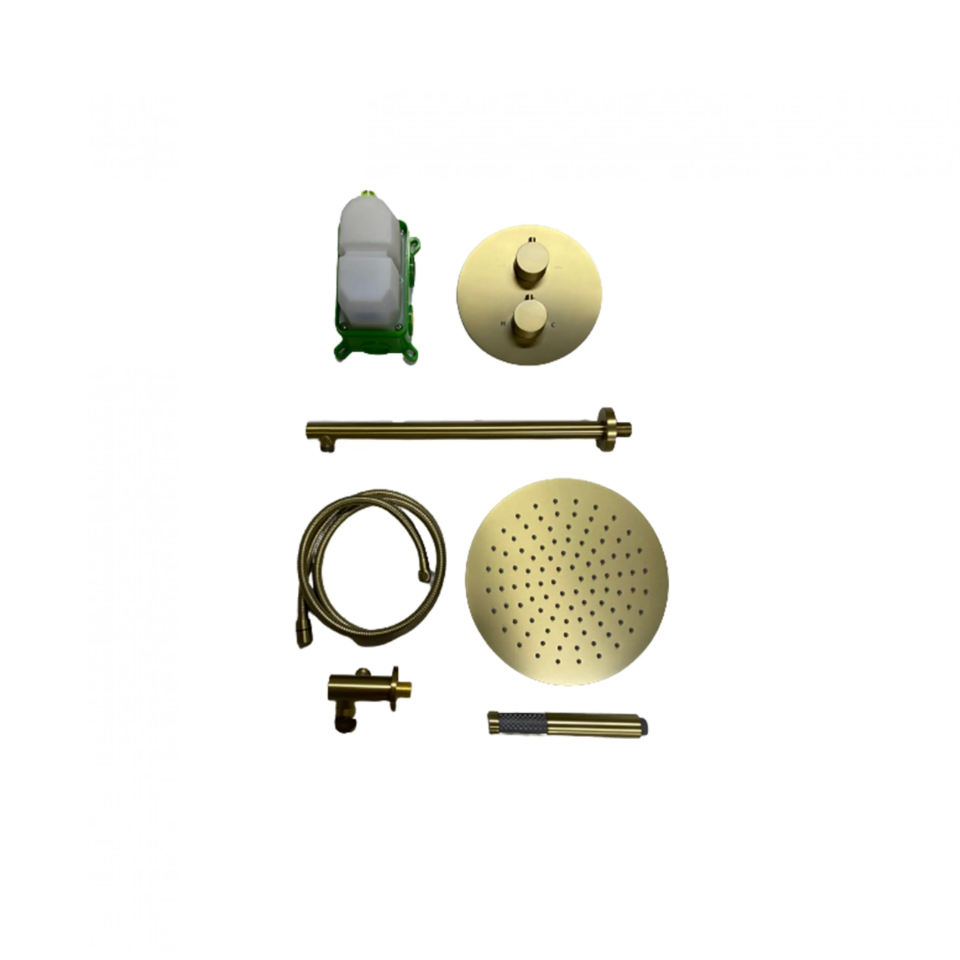 Shower Set Othello MUUR uitvoering Diverse Maten Brushed Gold