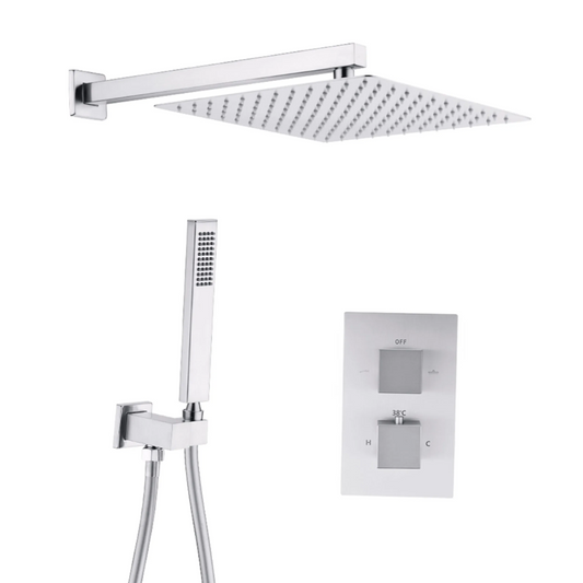 Shower Set Calisto MUUR uitvoering Diverse Maten Chroom