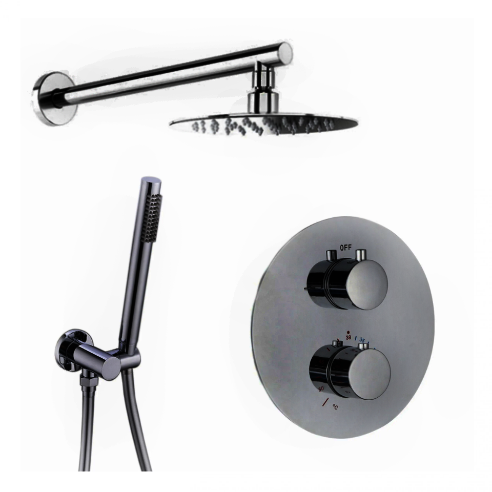 Shower Set Othello MUUR uitvoering Diverse Maten Gun Metal