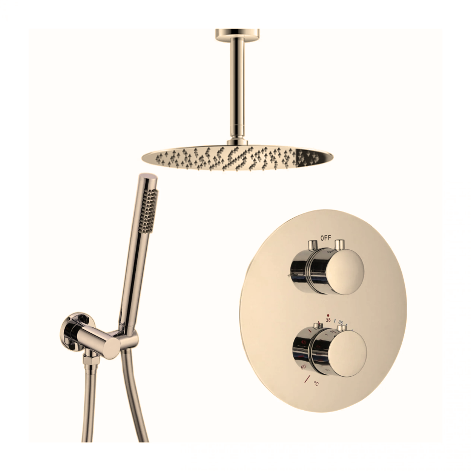 Shower Set Othello PLAFOND uitvoering Diverse Maten Brushed Gold