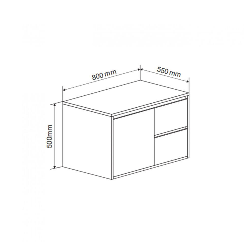 Onderkast Belluno 80cm Hoogglans Wit