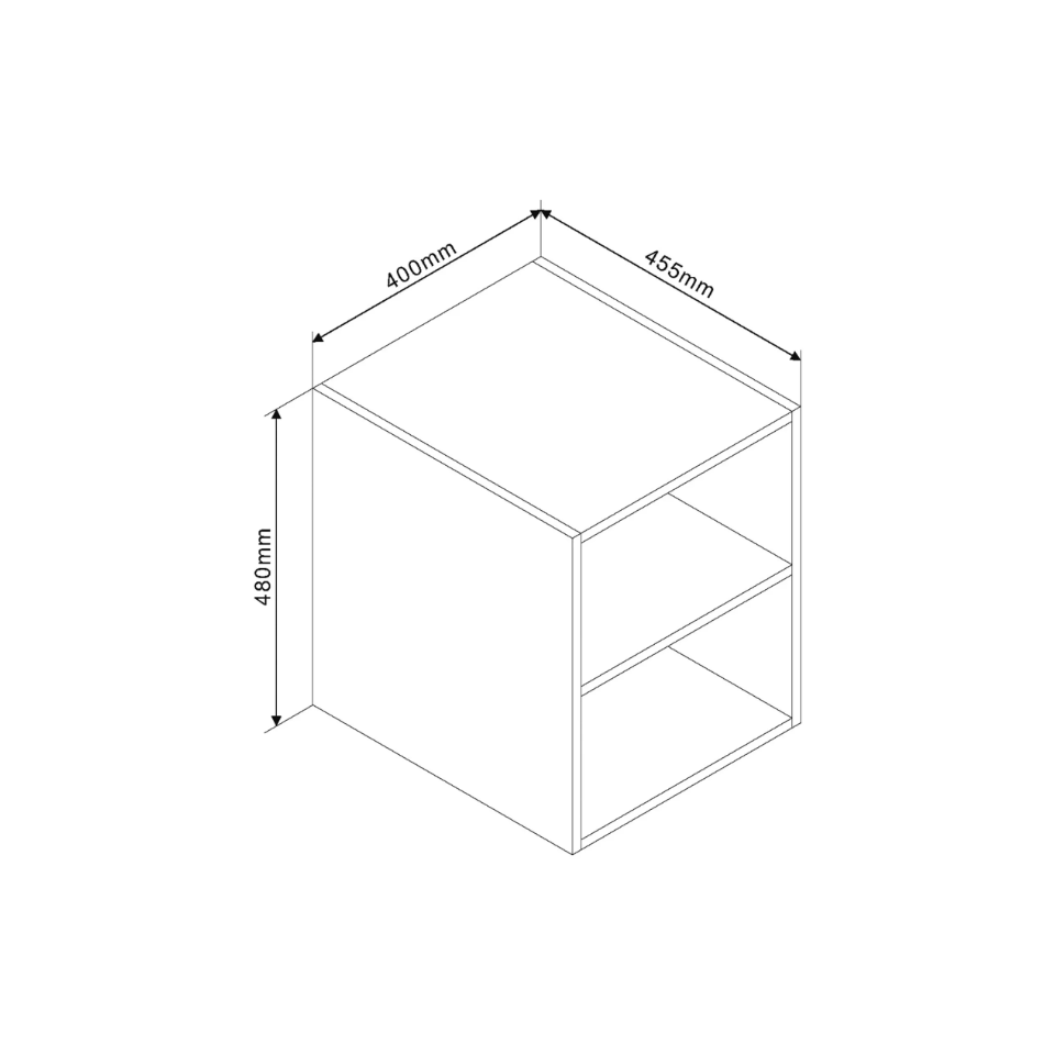 Open Vakkenkast Avellino 40cm Mat Zwart