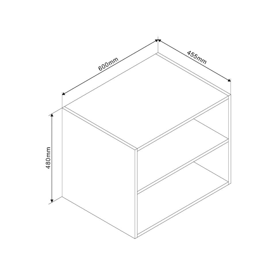 Open Vakkenkast Avellino 60cm Mat Zwart