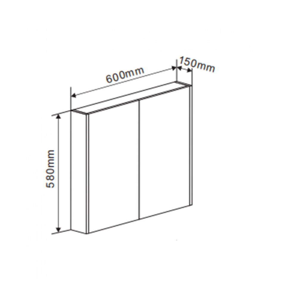 Spiegelkast Messina 60cm Mat Zwart