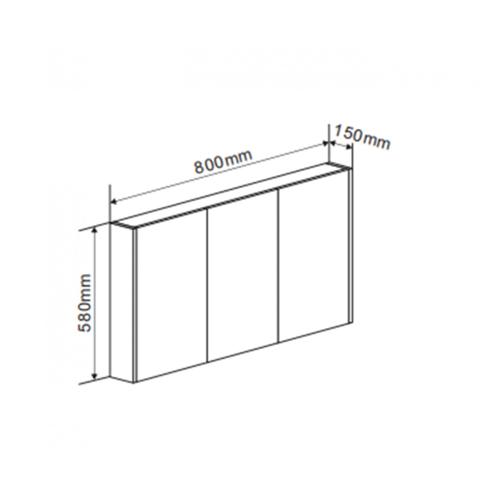 Spiegelkast Messina 80cm Beton (Look)