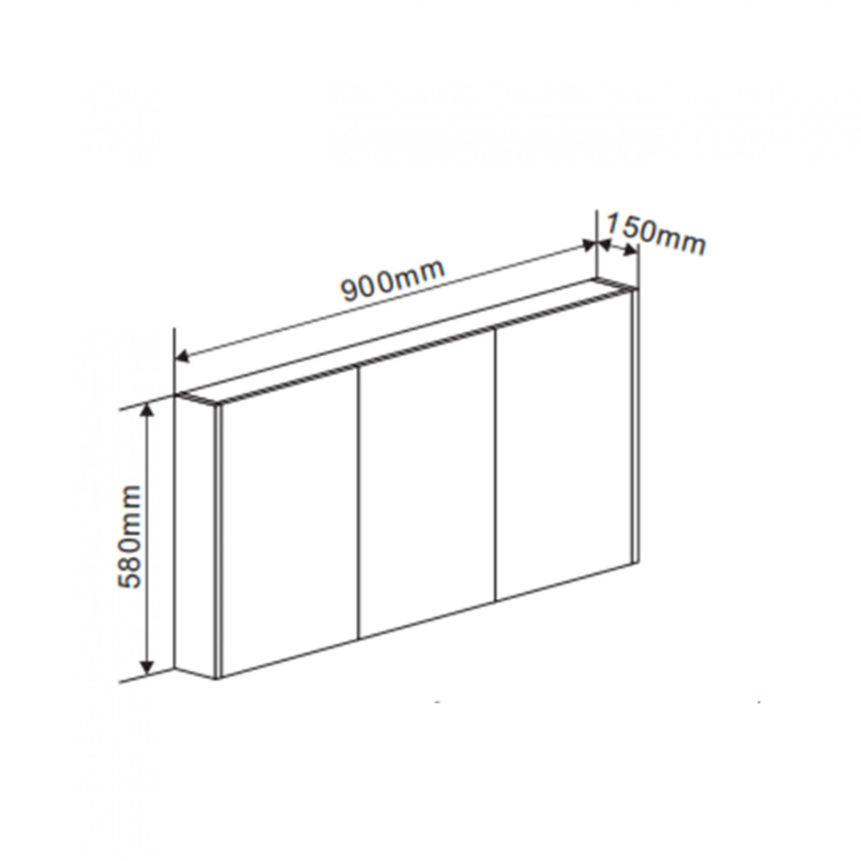 Spiegelkast Messina 90cm Eiken