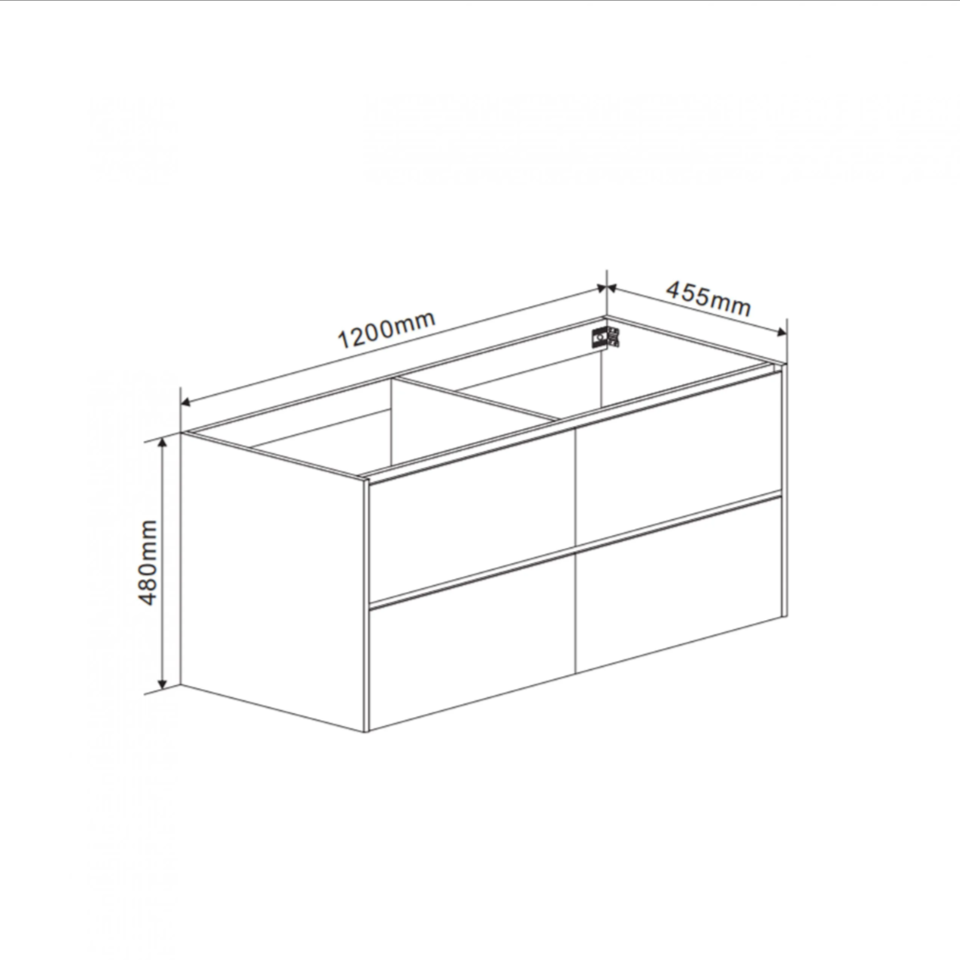 Onderkast Avellino 120cm Zwart (Hout)