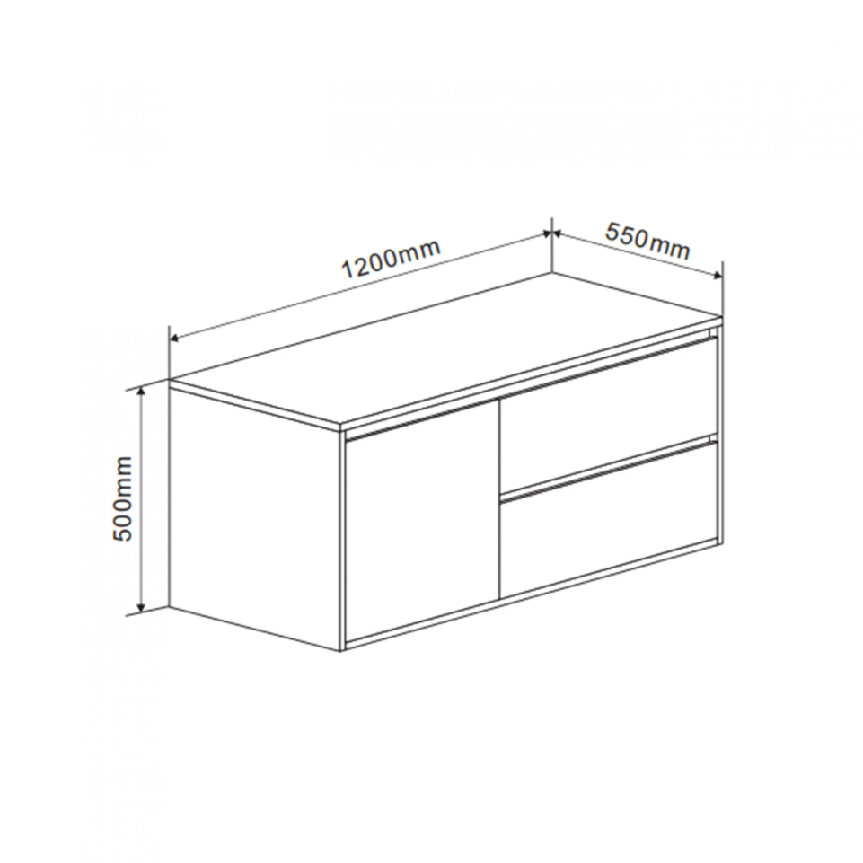 Onderkast Belluno 90cm Beton (Look)